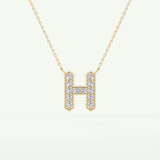 0.36 CT Round Lab-Grown Diamond H Initial Necklace 2