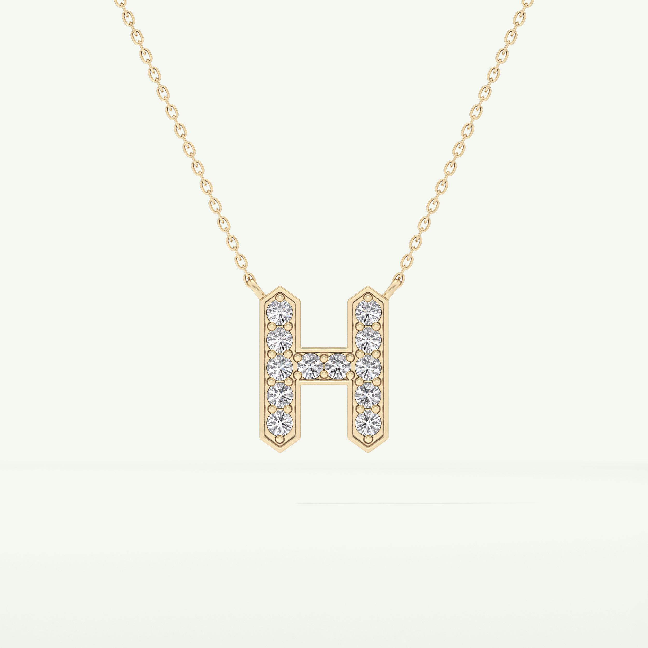 0.36 CT Round Lab-Grown Diamond H Initial Necklace 2