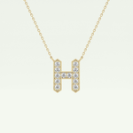0.36 CT Round Lab-Grown Diamond H Initial Necklace 1