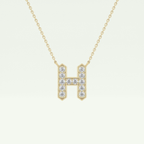 0.36 CT Round Lab-Grown Diamond H Initial Necklace 1