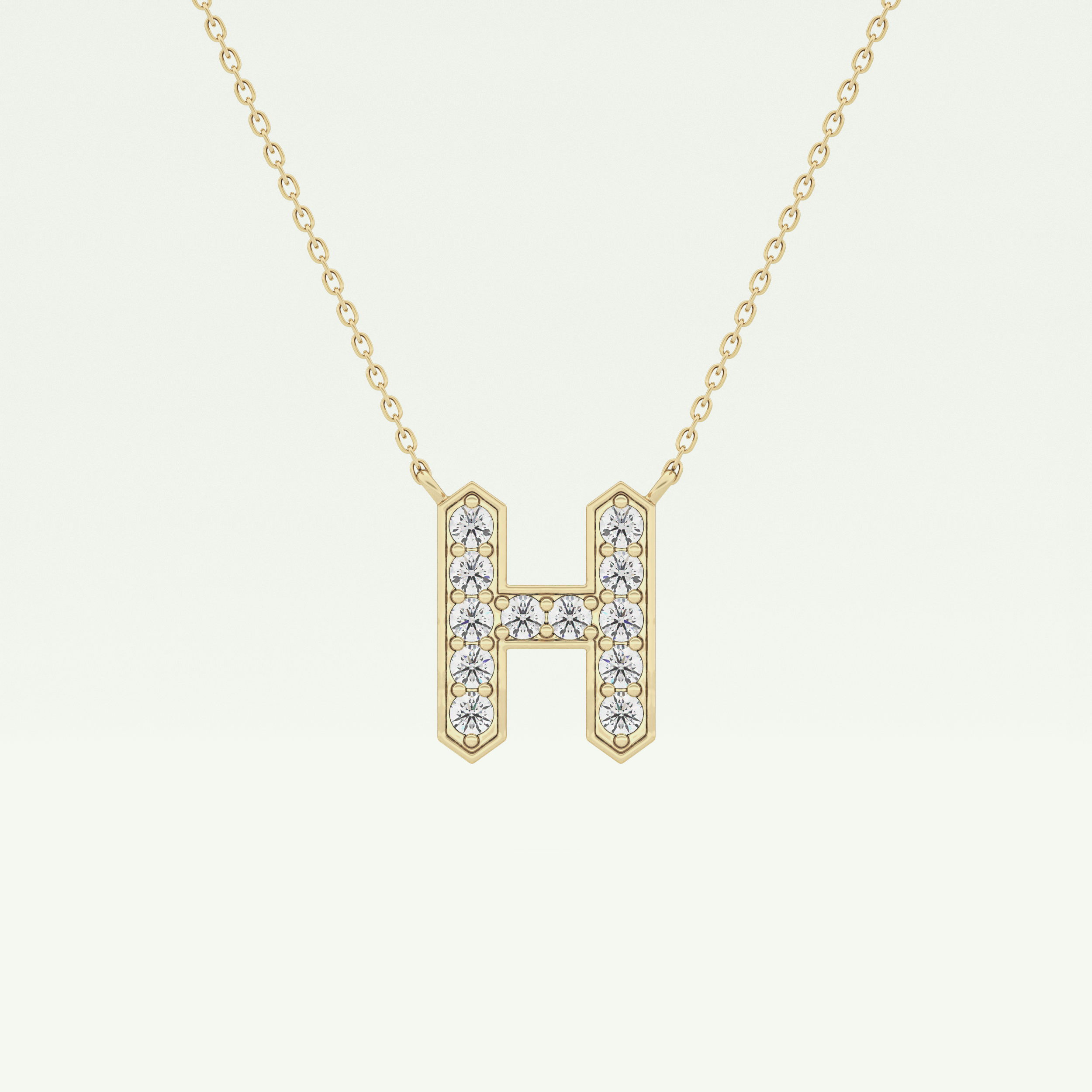 0.36 CT Round Lab-Grown Diamond H Initial Necklace 1