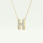 0.36 CT Round Lab-Grown Diamond H Initial Necklace 3