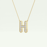 0.36 CT Round Lab-Grown Diamond H Initial Necklace 3