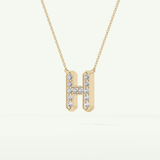 0.36 CT Round Lab-Grown Diamond H Initial Necklace 5