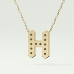 0.36 CT Round Lab-Grown Diamond H Initial Necklace 6