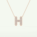 0.36 CT Round Lab-Grown Diamond H Initial Necklace 9