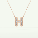0.36 CT Round Lab-Grown Diamond H Initial Necklace 9