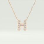 0.36 CT Round Lab-Grown Diamond H Initial Necklace 8