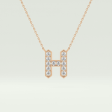 0.36 CT Round Lab-Grown Diamond H Initial Necklace 8