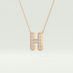 0.36 CT Round Lab-Grown Diamond H Initial Necklace 10