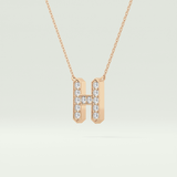 0.36 CT Round Lab-Grown Diamond H Initial Necklace 10