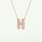 0.36 CT Round Lab-Grown Diamond H Initial Necklace 12