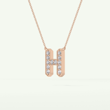 0.36 CT Round Lab-Grown Diamond H Initial Necklace 12