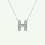 0.36 CT Round Lab-Grown Diamond H Initial Necklace 16