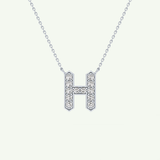0.36 CT Round Lab-Grown Diamond H Initial Necklace 16