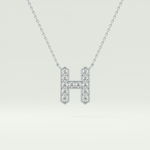 0.36 CT Round Lab-Grown Diamond H Initial Necklace 15