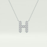0.36 CT Round Lab-Grown Diamond H Initial Necklace 15