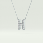 0.36 CT Round Lab-Grown Diamond H Initial Necklace 17