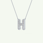 0.36 CT Round Lab-Grown Diamond H Initial Necklace 19