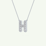 0.36 CT Round Lab-Grown Diamond H Initial Necklace 19
