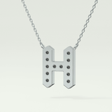 0.36 CT Round Lab-Grown Diamond H Initial Necklace 20