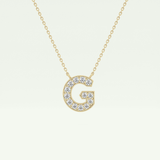 0.294 TCW Round Lab-Grown Diamond G Initial Necklace
