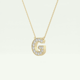 0.294 TCW Round Lab-Grown Diamond G Initial Necklace