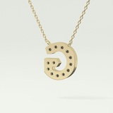0.294 TCW Round Lab-Grown Diamond G Initial Necklace