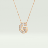 0.294 TCW Round Lab-Grown Diamond G Initial Necklace
