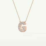 0.294 TCW Round Lab-Grown Diamond G Initial Necklace