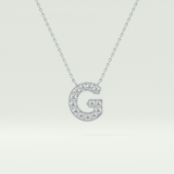 0.294 TCW Round Lab-Grown Diamond G Initial Necklace