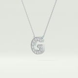 0.294 TCW Round Lab-Grown Diamond G Initial Necklace