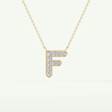 0.342 TCW Round Lab-Grown Diamond F Initial Necklace