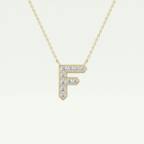 0.342 TCW Round Lab-Grown Diamond F Initial Necklace