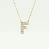 0.342 TCW Round Lab-Grown Diamond F Initial Necklace