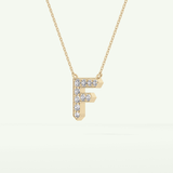 0.342 TCW Round Lab-Grown Diamond F Initial Necklace