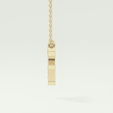 0.342 TCW Round Lab-Grown Diamond F Initial Necklace