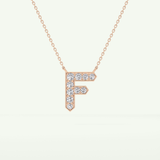 0.342 TCW Round Lab-Grown Diamond F Initial Necklace