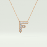 0.342 TCW Round Lab-Grown Diamond F Initial Necklace