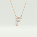 0.342 TCW Round Lab-Grown Diamond F Initial Necklace