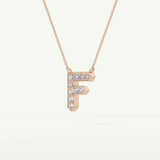 0.342 TCW Round Lab-Grown Diamond F Initial Necklace