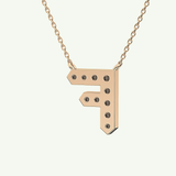 0.342 TCW Round Lab-Grown Diamond F Initial Necklace