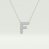 0.342 TCW Round Lab-Grown Diamond F Initial Necklace
