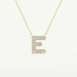 0.385 TCW Round Lab-Grown Diamond E Initial Necklace