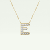 0.385 TCW Round Lab-Grown Diamond E Initial Necklace