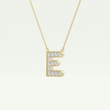 0.385 TCW Round Lab-Grown Diamond E Initial Necklace