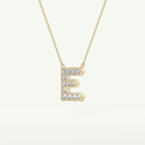 0.385 TCW Round Lab-Grown Diamond E Initial Necklace