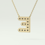 0.385 TCW Round Lab-Grown Diamond E Initial Necklace