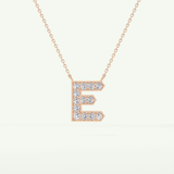 0.385 TCW Round Lab-Grown Diamond E Initial Necklace