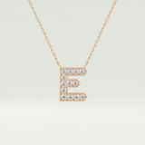 0.385 TCW Round Lab-Grown Diamond E Initial Necklace